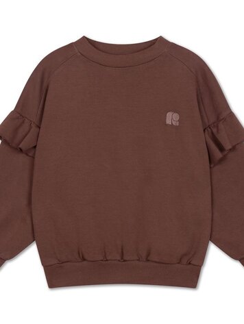 Repose 82. Ruffle sweater - Chocolat brown