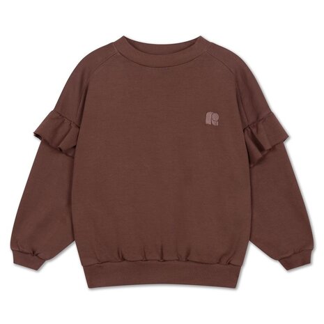 Repose 82. Ruffle sweater - Chocolat brown Repose 82. Ruffle sweater - Chocolat brown