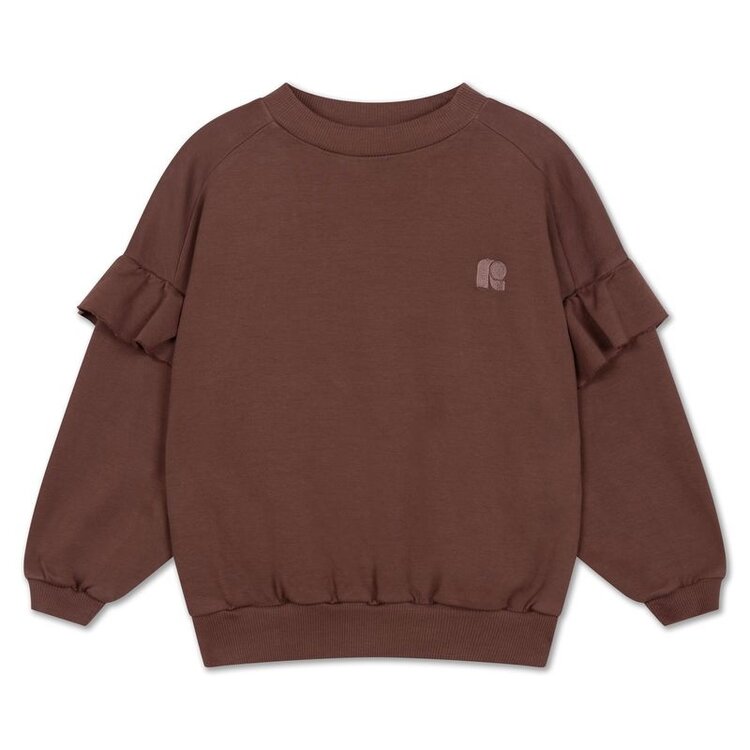 Repose 82. Ruffle sweater - Chocolat brown