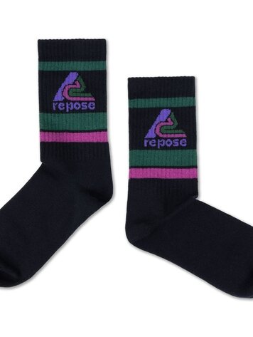 Repose 70. Sporty socks - Night black logo