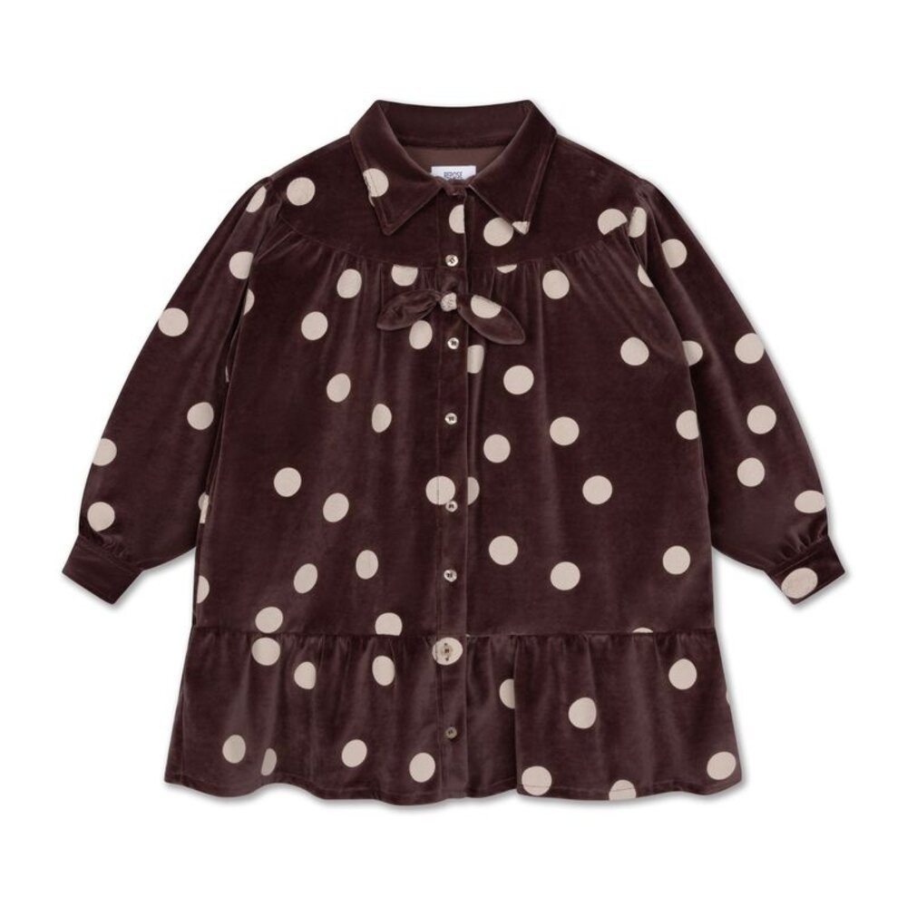 Repose 46. Bow dress - Chocolate polka dot Repose 46. Bow dress - Chocolate polka dot