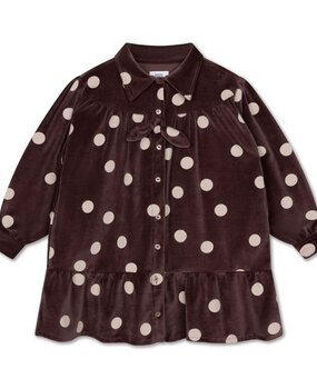 Repose 46. Bow dress - Chocolate polka dot