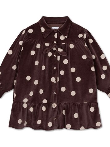 Repose 46. Bow dress - Chocolate polka dot