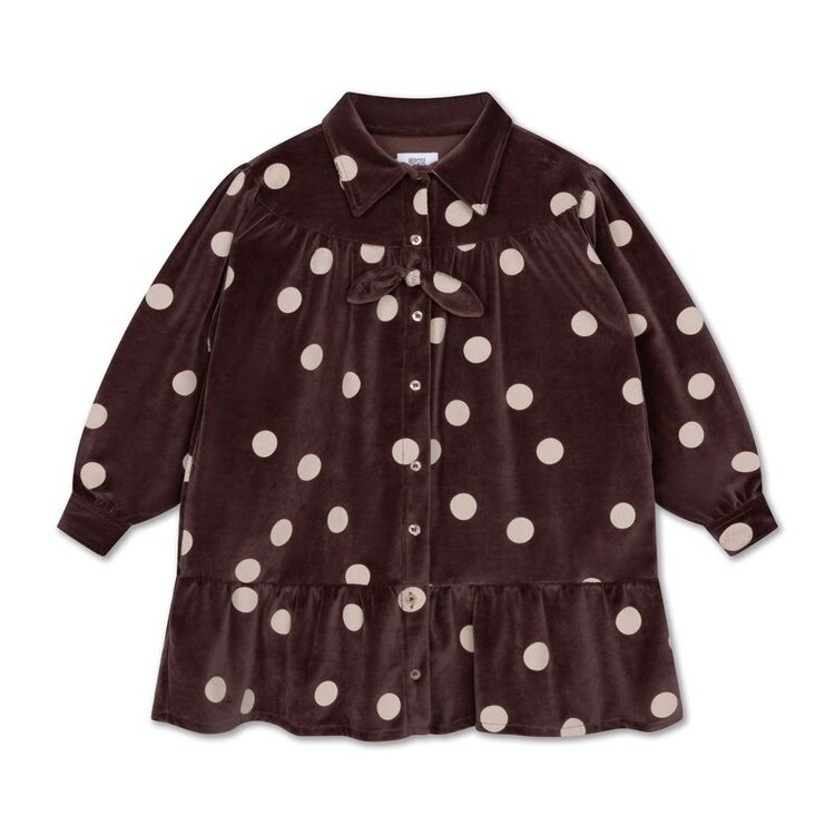 Repose 46. Bow dress - Chocolate polka dot