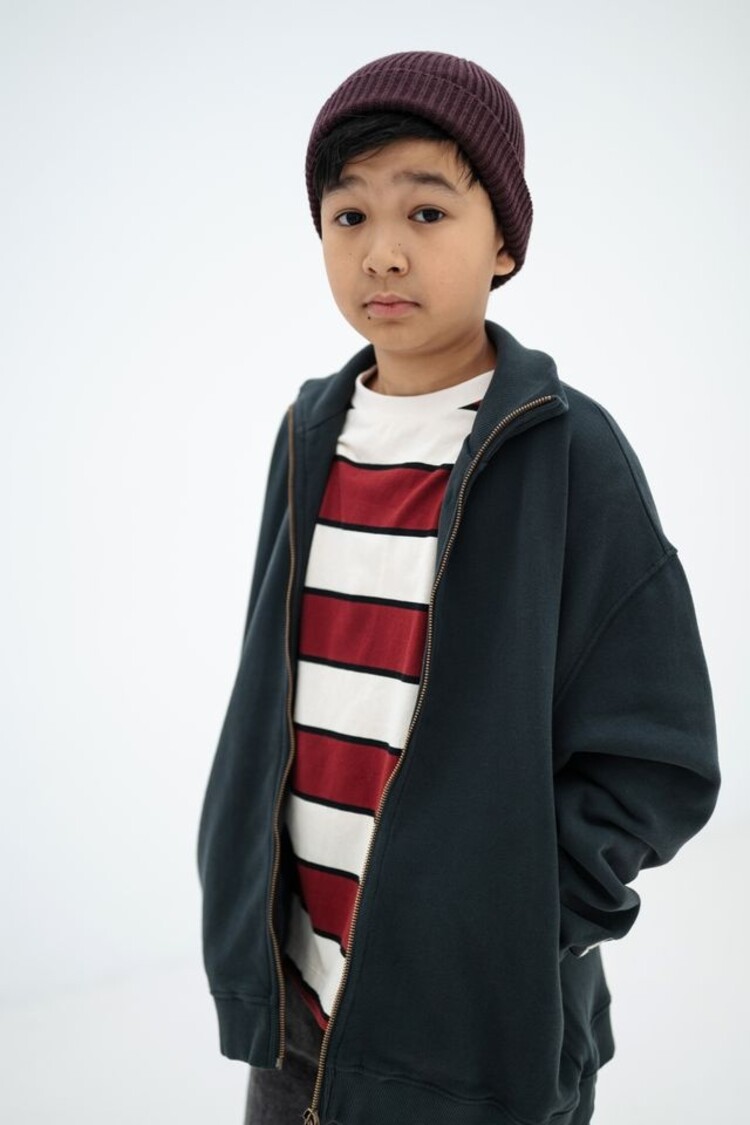 Repose 18. Zip up sweater - Moonless night black