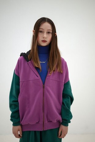 Repose 17. Zip hoodie color block