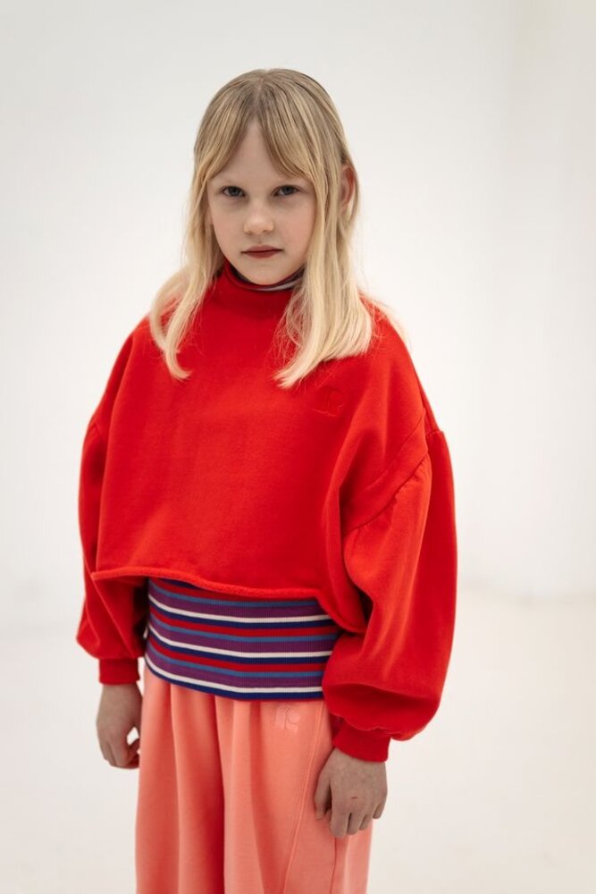 Repose 24. Crop heart sweater - Firecracker red Repose 24. Crop heart sweater - Firecracker red
