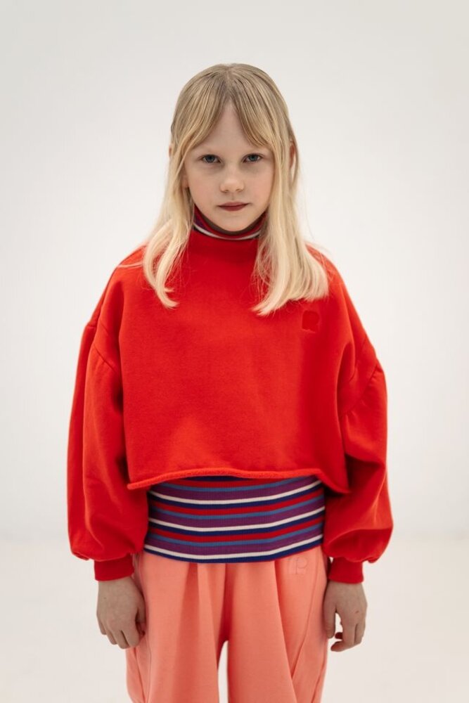 Repose 24. Crop heart sweater - Firecracker red Repose 24. Crop heart sweater - Firecracker red