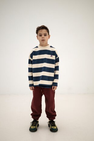Repose 23. Boxy sweater - Eclipse blue block stripe Repose 23. Boxy sweater - Eclipse blue block stripe