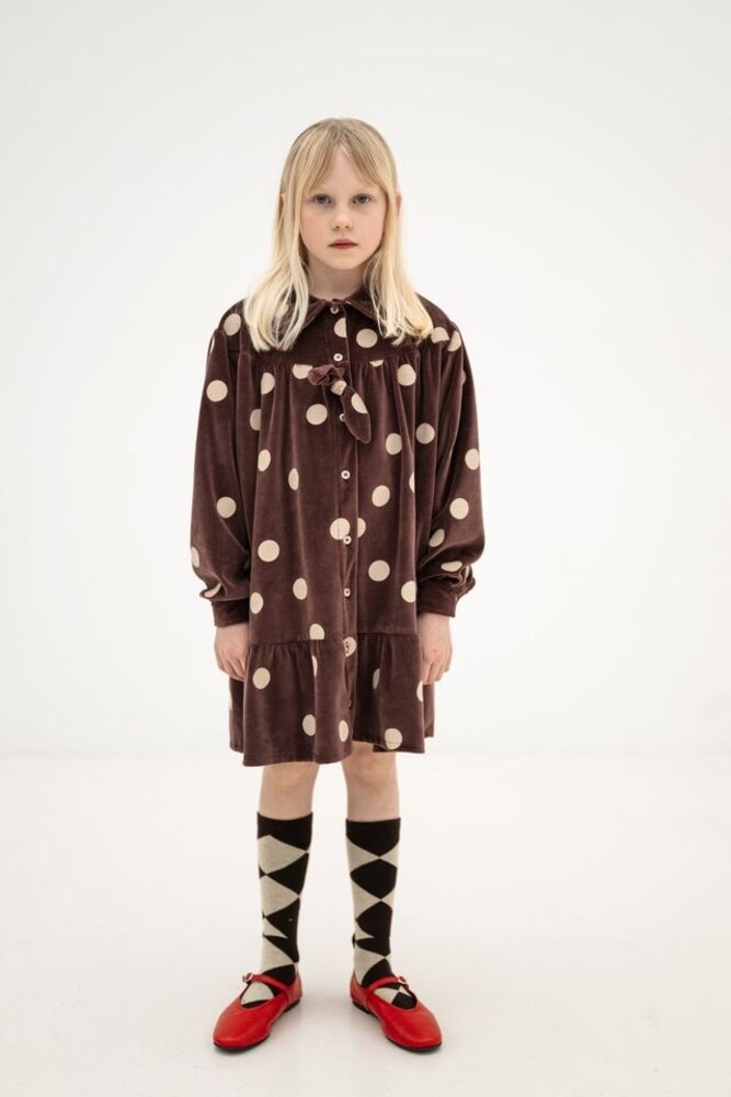 Repose 46. Bow dress - Chocolate polka dot Repose 46. Bow dress - Chocolate polka dot
