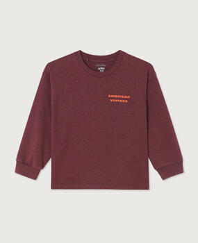 American Vintage T-shirt Fizvalley longsleeve Aubergine Vintage