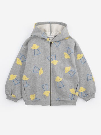 Bobo Choses Pixel Abduction all over zipped hoodie
