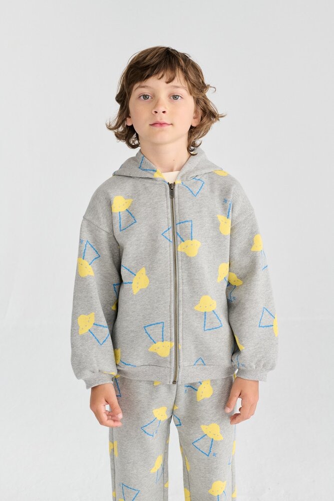 Bobo Choses Pixel Abduction all over zipped hoodie