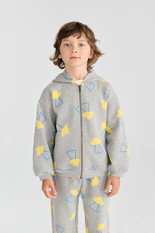 Bobo Choses Pixel Abduction all over zipped hoodie