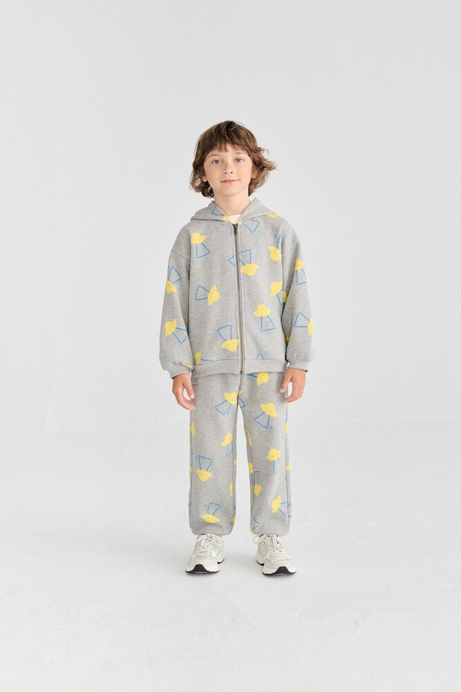 Bobo Choses Pixel Abduction all over zipped hoodie