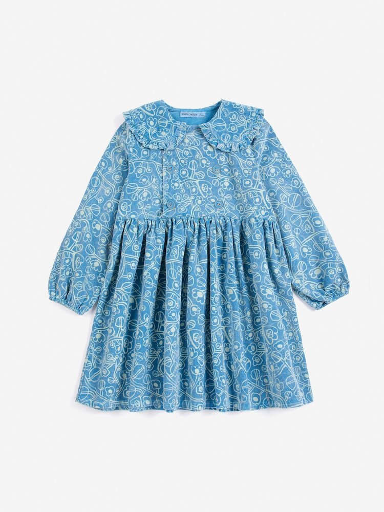 Bobo Choses Sketchy Flowers all over corduroy dress Bobo Choses Sketchy Flowers all over corduroy dress