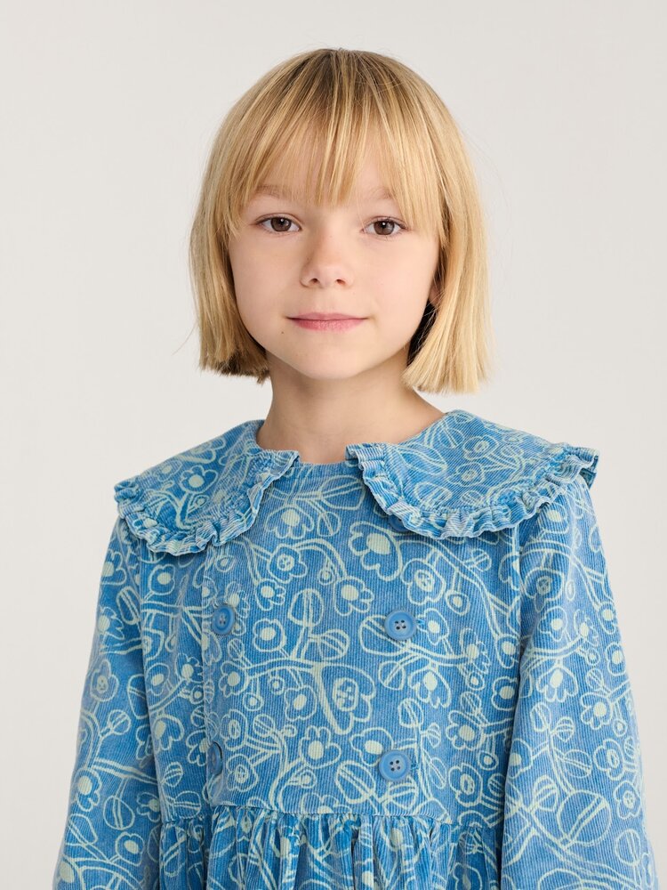 Bobo Choses Sketchy Flowers all over corduroy dress Bobo Choses Sketchy Flowers all over corduroy dress