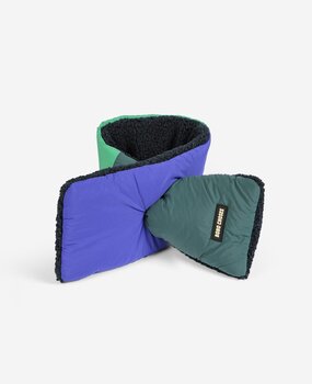 Bobo Choses Color Block sheepskin neck warmer blue/green