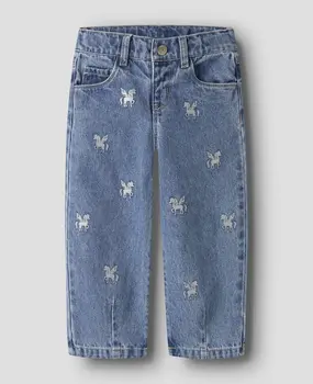 Name It 13255126 NMFBELLA BARREL GLITTER JEANS Unicorn