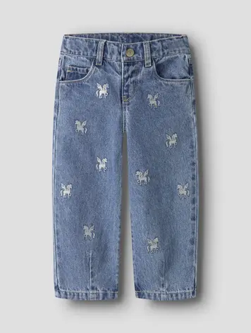 Name It 13255126 NMFBELLA BARREL GLITTER JEANS Unicorn