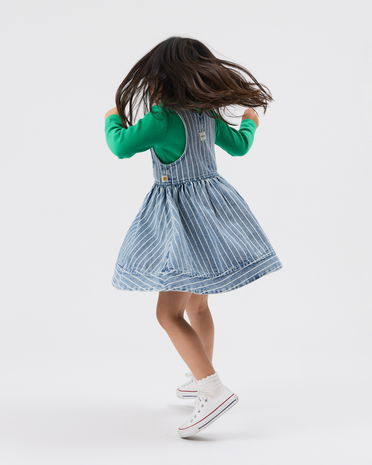 Goldie +  Ace Pinstripe Denim Pinafore