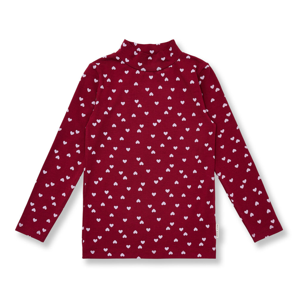 Petit Blush Turtle Neck Hearts Aop
