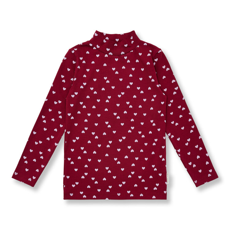 Petit Blush Turtle Neck Hearts Aop
