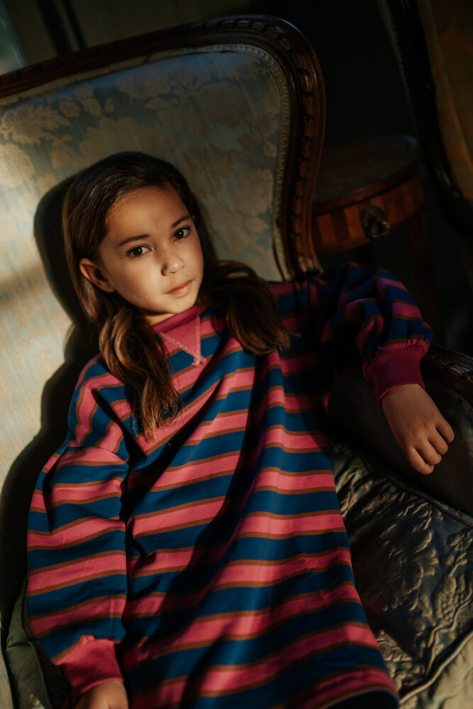 Petit Blush Sweater Dress Bisous Stripe Petit Blush Sweater Dress Bisous Stripe
