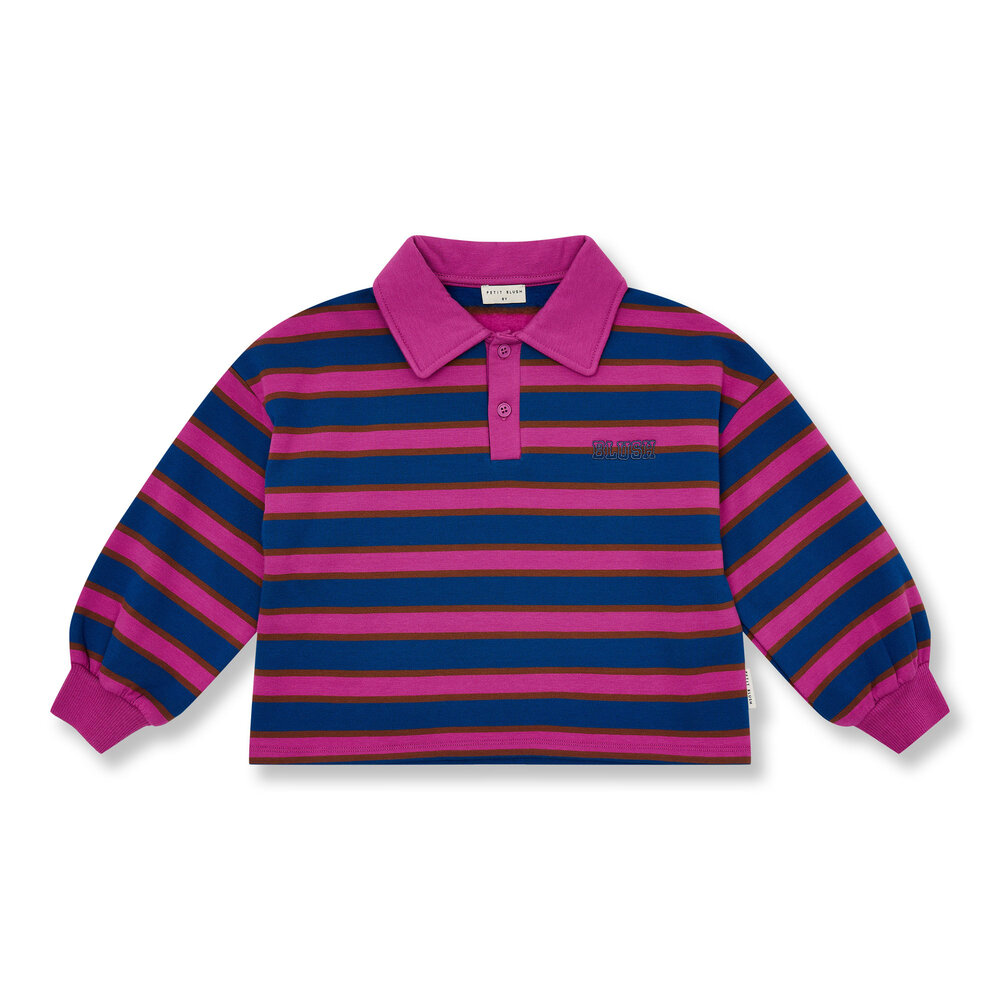 Petit Blush Polo Sweater Stripe Petit Blush Polo Sweater Stripe