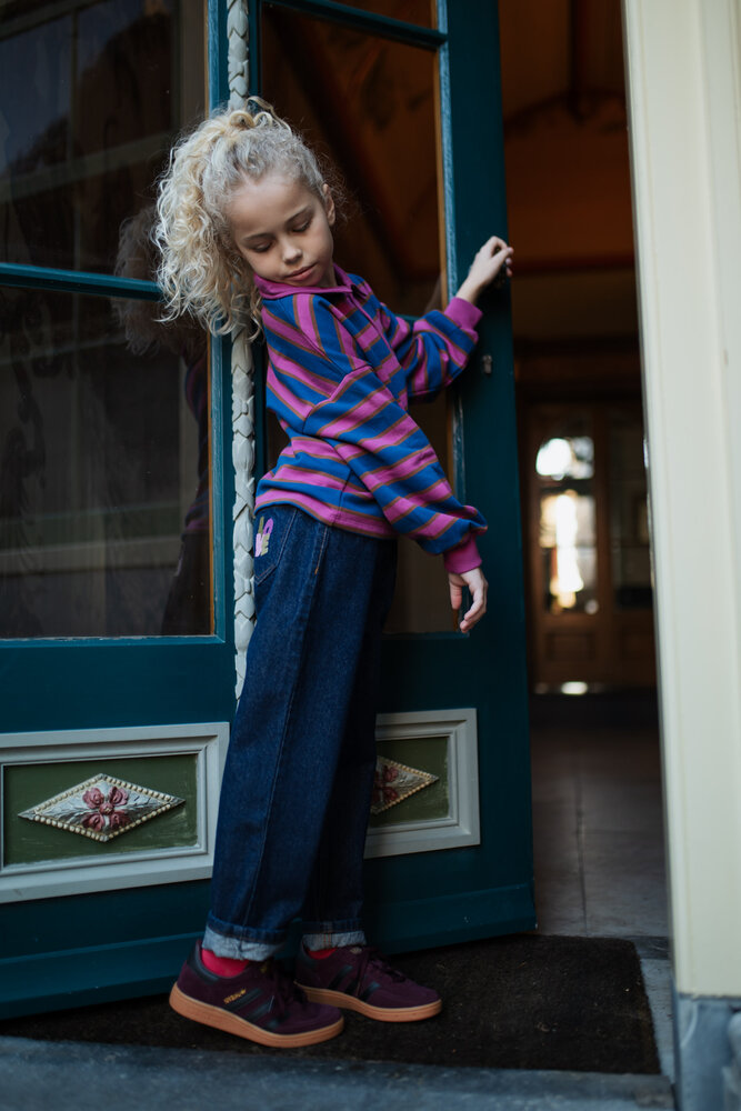 Petit Blush Polo Sweater Stripe Petit Blush Polo Sweater Stripe
