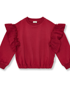 Petit Blush Sweater Ruffles Garnet