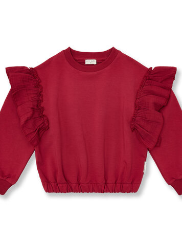 Petit Blush Sweater Ruffles Garnet