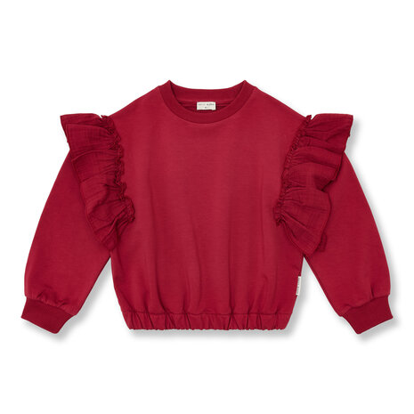 Petit Blush Sweater Ruffles Garnet
