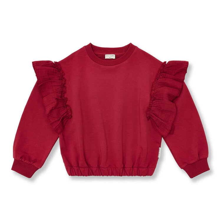 Petit Blush Sweater Ruffles Garnet