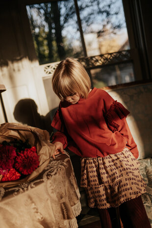 Petit Blush Sweater Ruffles Garnet