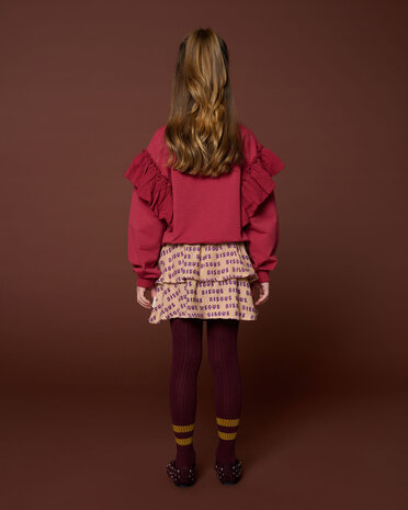 Petit Blush Sweater Ruffles Garnet