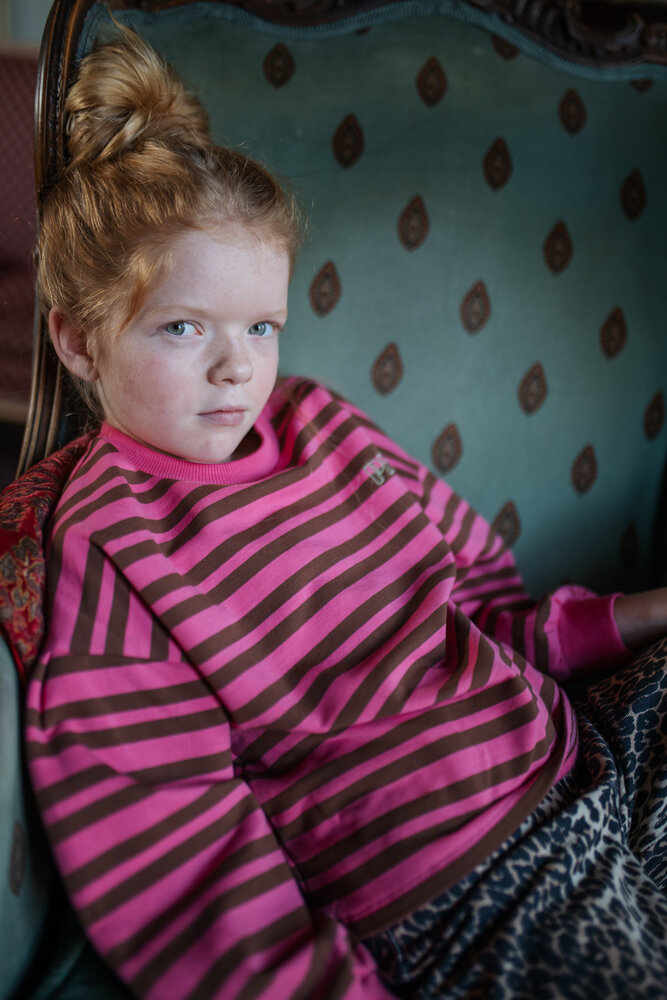 Petit Blush Easy Sweater Stripe Stripe Pink/Brown Petit Blush Easy Sweater Stripe Stripe Pink/Brown