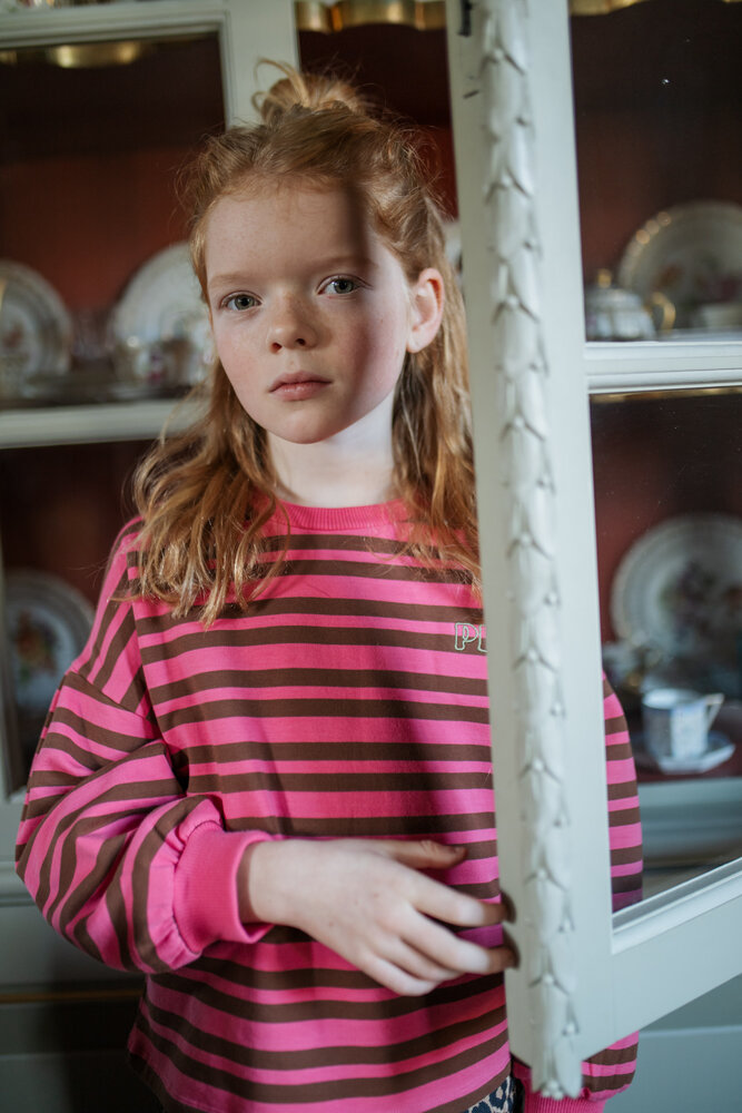 Petit Blush Easy Sweater Stripe Stripe Pink/Brown Petit Blush Easy Sweater Stripe Stripe Pink/Brown