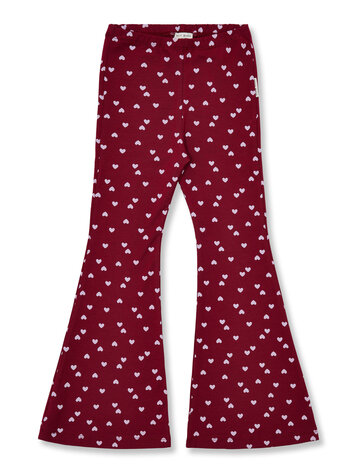 Petit Blush Bowie Flared Pants Hearts Aop