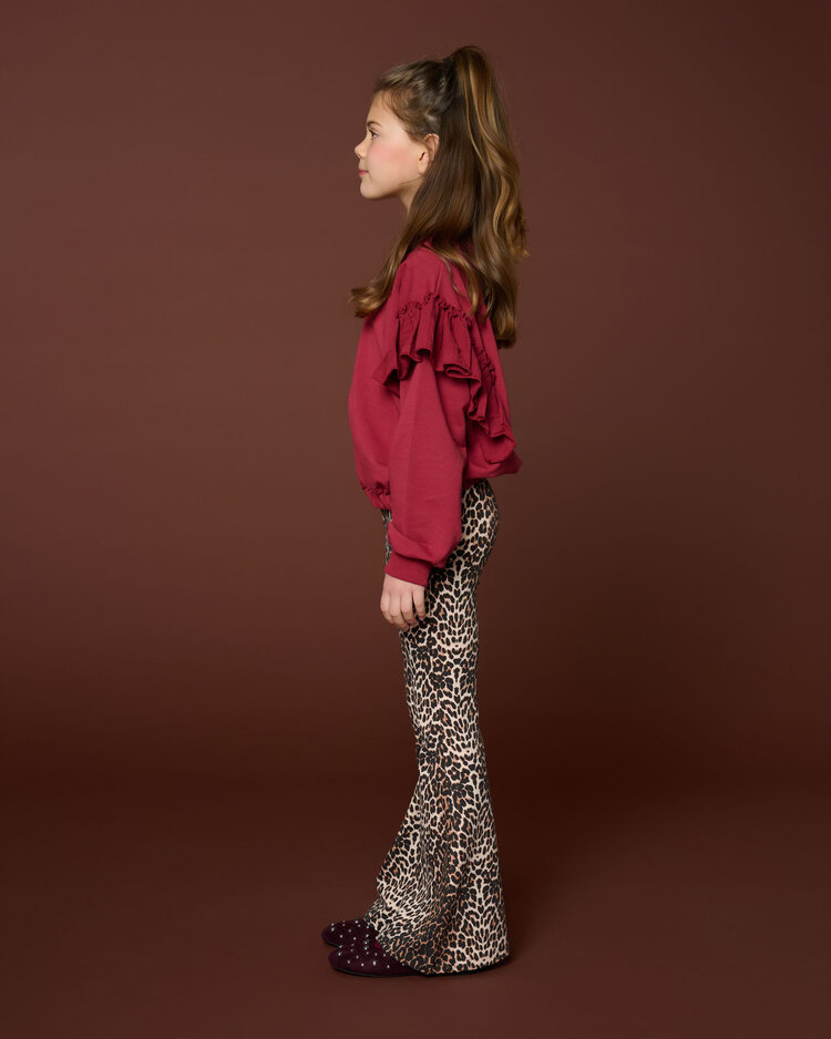 Petit Blush Bowie Flared Pants Leopard Aop