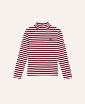 The Campamento Burgundy Stripes Turtle Neck Tshirt