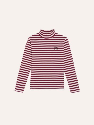The Campamento Burgundy Stripes Turtle Neck Tshirt