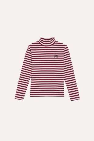 The Campamento Burgundy Stripes Turtle Neck Tshirt