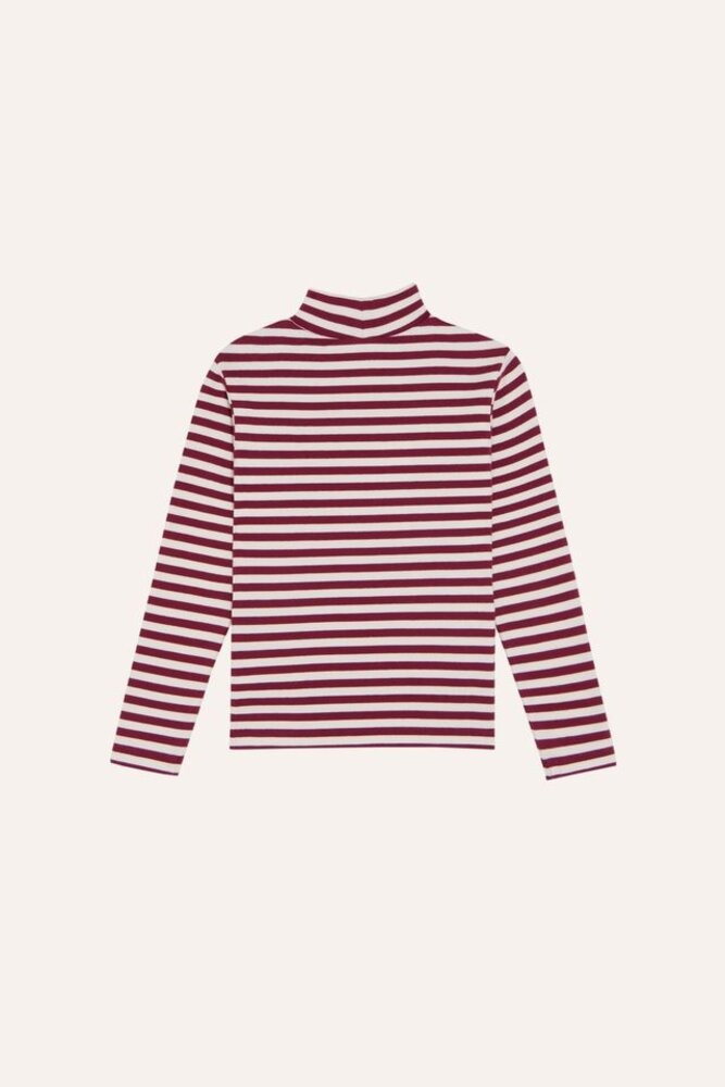 The Campamento Burgundy Stripes Turtle Neck Tshirt