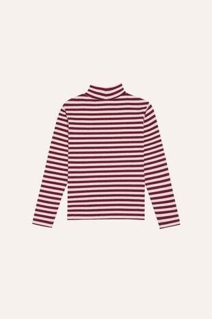 The Campamento Burgundy Stripes Turtle Neck Tshirt