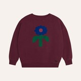 The Campamento Big Blue Daisy Sweatshirt Burgundy The Campamento Big Blue Daisy Sweatshirt Burgundy