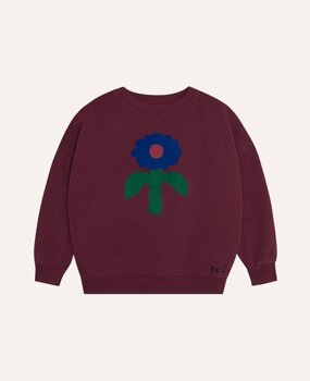 The Campamento Big Blue Daisy Sweatshirt Burgundy