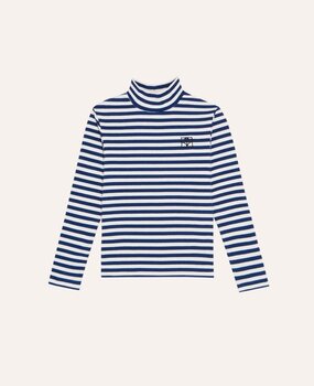 The Campamento Blue Stripes Turtle Neck Tshirt