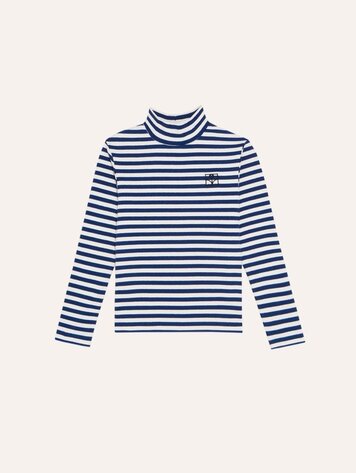 The Campamento Blue Stripes Turtle Neck Tshirt