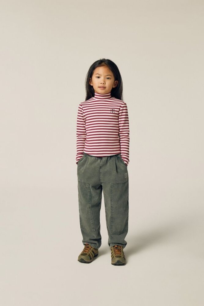 The Campamento Burgundy Stripes Turtle Neck Tshirt